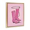 Stupell Industries Cowgirl Boots & Lasso Framed Floater Canvas Wall Art Design by Nataly White